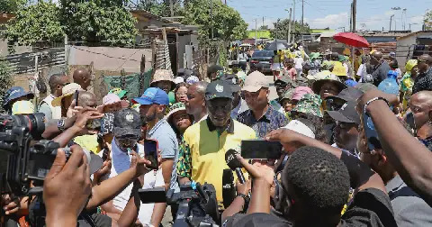 ANC deputy president Paul Mashatile addressing the media after his recent door-to-door campaign in Ivory Park, Tembisa, where he encouraged community members to vote for his party in the local government elections on November 4. Picture: Thapelo Morebudi