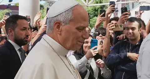 Pope Leo XIV arrives at the Agostino Gemelli Polyclinic in Rome, Tuesday, Oct. 13, 2026, where doctors operated to remove part of his lung.