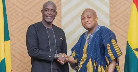 Ghana's Foreign Affairs Minister, Samuel Okudzeto Ablakwa and Mr. Joseph Andall, the Foreign Affairs Ministers of Ghana and Grenada
