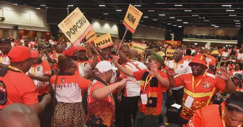 Delegates during Cosatu's reconvened 15th National Congress for the elections of the office bearers at Emperors Palace in Boksburg Johannesburg. Picture: Freddy Mavunda © Business Day