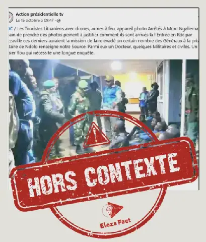 Cette image montre des miliciens Maï-Maï arrêtés dans le Haut-Katanga, et non des touristes lituaniens à Kinshasa