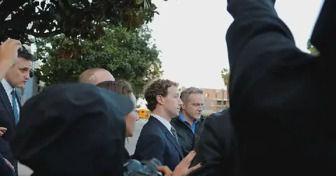Meta Platforms CEO Mark Zuckerberg departs the court after taking the stand in February at a trial in a key test case accusing Meta and Google's YouTube of harming kids' mental health through addictive platforms. Picture: Mike Blake