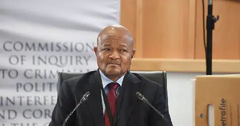 December 02, 2025.Suspended Police Minister Senzo Mchunu takes the stand to testify during the former Constitutional Court judge Mbuyiseli Madlanga Commission of Inquiry at the Brigitte Mabandla Justice College in Pretoria. Picture: Freddy Mavunda © Business Day