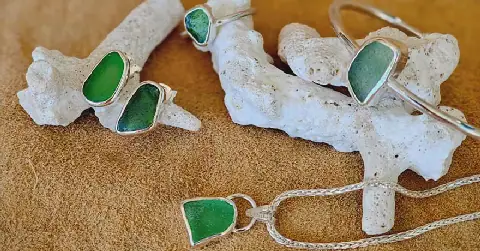 Mauritius Artist Turns Sea Glass and Old Boat Nails into Unique Jewelry