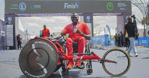 Michael Panther Makes History as First Person with Disability to Complete 42km Stanchart Nairobi Marathon
