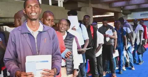 File image of jobseekers at a past government recruitment exercise drive in Nairobi