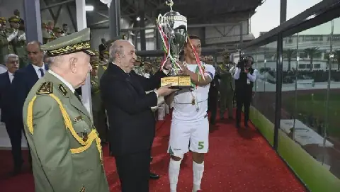 Algerian President Attends Military Football Cup Final