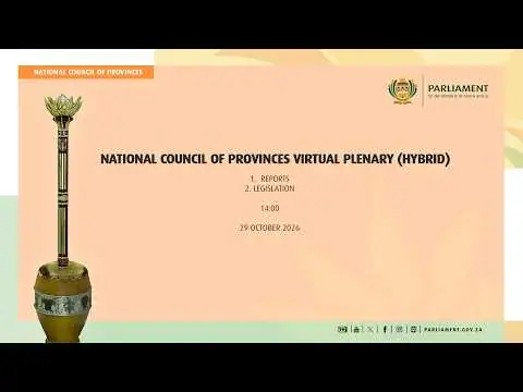 National Council of Provinces Plenary, 29 October 2026