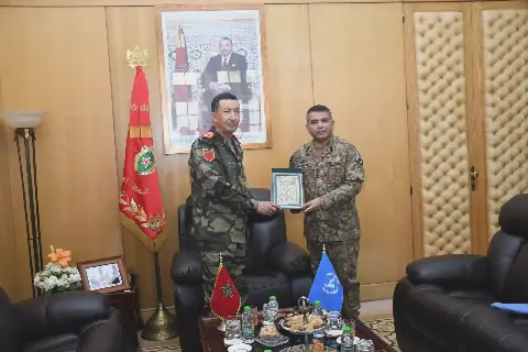 Morocco's General Mohamed Berriq Hosts New UN Mission Commander