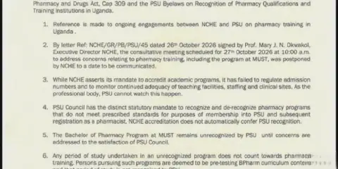 PSU Maintains Non-Recognition of MUST Pharmacy Programme