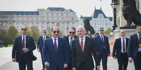 Egyptian President Abdel Fattah El-Sisi Meets Hungarian President András Baka in Budapest