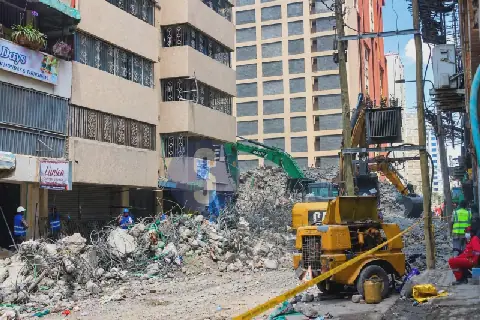Bulldozers clear rubble at Eastleigh building collapse site