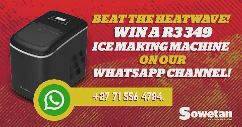 Beat the heatwave! Win a R3,349 ice-making machine on our WhatsApp channel.