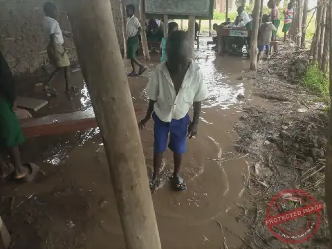 Children in South Sudan's Morobo County Study in Flooded Classrooms