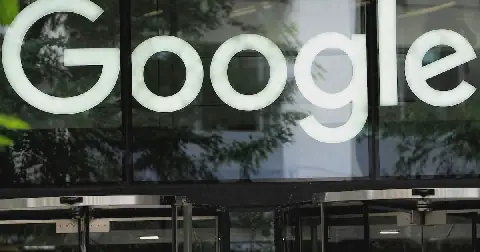 Google's logo outside the company's offices in London, Britain, June 24 2025. Picture: Reuters/Carlos Jasso