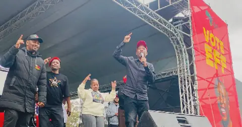 EFF leader Julius Malema addressing party members during the party’s manifesto launch in Rotary Stadium in Ngangelizwe Township in Mthatha on September 19 2026. Picture: ZIYANDA ZWENI