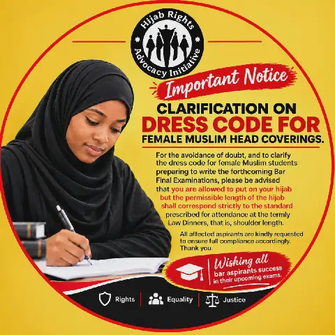 Nigerian Law Schools Urged to Allow Hijab-Wearing Muslim Students to Sit for Bar Exams